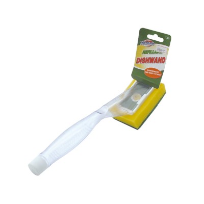 Plastic handle soap dispensing dish clean sponge brush